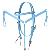 69HS Hilason Western Horse Headstall Breast Collar Split Rein Biothane Leather
