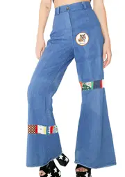 Vintage Denim Patchwork Bell Bottoms