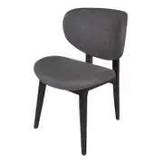 SK Designer Living | Nobu Dining Chair | Dark Grey Fabric | Black Legs