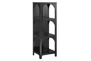Design Square Wilkins Arched Cube 3-Levels Tall Bookcase Display Shelves Black