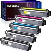5 Pack TN251 TN255 Toner Cartridge Compatible with Brother HL3170CDW MFC9330CDW MFC9340CDW MFC9140CDN(2BK,1M,1C,1Y)