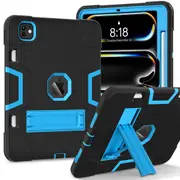 MCC Stylish Shockproof iPad Pro 13" 2024 M4 Case Cover Kids Apple 7th Gen [Black+Blue]
