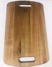 Uncommon James Acadia Wood Cheeseboard Cut Out Handles 15” X 9” NEW