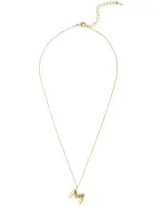 [Mocha] Bubble M Initial Necklace in Light Gold