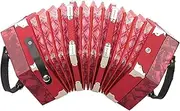 Concertina, Professional 20 Buttons Accordion Concertina with Carrying Bag, Musical Instrument Accessory (Red)
