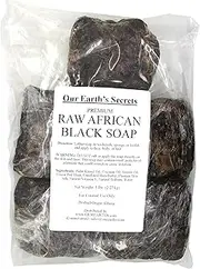 [OUR EARTH'S SECRETS] Premium Natural Raw African Black Soap, 5 lbs