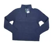 Regatta Super Soft Edley Half Zip Fleece Navy Linear Pullover Jacket Mens L