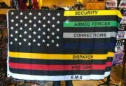 Thin Multi Line Flag 3x5 Red Blue Green Support Banner Police Fire USA Grommets
