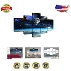 Modern Abstract Canvas Art - 5 Panels of Galaxy & Stars for Living Spaces
