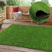 Heyroll Realistic Artificial Turf Grass, 3 FT X 5 FT Artificial Synthetic Fake Grass, 20MM Green Turf Rug Pet Dogs Lawn Mat with Drainage Holes for Indoor Outdoor Patio Garden Landscape/Custom Size