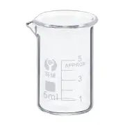 5ml Low Form Glass Beaker 3.3 Borosilicate Graduated Printed Scale Measuring Cup