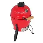 High Efficiency Red Egg Shaped Ceramic Kamado Charcoal Grill 13 Inch Diameter