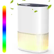 ADVWIN 2000ml Dehumidifier for Home, Quiet Air Dehumidifiers for Bedroom, Bathroom, Wardrobe Room with Constant Humidity, 24H Timer, Color Lights