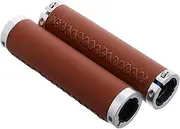 Toddmomy 1 Pair Bicycle Handlebar Grips Covers Comfortable PU Slip Grips for Mountain Touring Folding Bikes Vibration Reducing Design with End Caps Fit for Enhanced Control