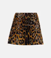 [Alaia] Alaïa Leopard-print miniskirt AU 14 black