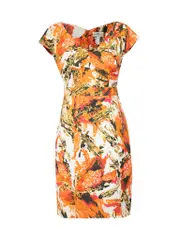 Orange Abstract Pattern Mini Dress