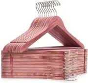 Amber Home 30 Pack American Red Cedar Hangers, Smooth Finish Wood 30,