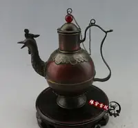 在飛比找樂天市場購物網優惠-古玩古董收藏 仿古做舊純銅壺擺件 水壺酒壺茶壺裝飾禮品雍正年