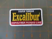 Vintage Mint Fishing Patch - Excalibur Silver Thread - 4 x 2 inch