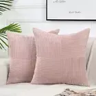 2 Packs Blush Pink Decorative Throw Pillow Covers 18x18 Inch for Living Room Cou