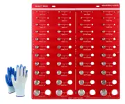 44-Piece Nut and Bolt Thread Checker - Standard & Metric, Size Identifier Gauge