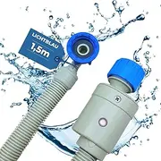 [Lichtblau] Aquastop Safety Inlet Hose I 1.5 m I with 3/4 Inch with Metal Thread for Washing Machines and Dishwashers 2990 Aquastop Safety Valve VDE Certification