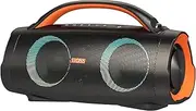 [DOSS] Extreme Boom Pro Bluetooth Speaker with 100W Stereo Sound, Rich Bass, IPX6 Waterproof, 20H Playtime, Power Bank, Mixed Color Light, Portable for Outdoor, Camping, Beach-Orange