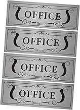 HOMSFOU 4pcs Office Door Signs Stickers Removable PVC Adhesive Decals for Business Room Office Doors Windows Walls