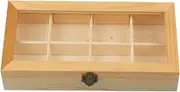 Binxind Display Cabinet Wooden Tea Coffee Rack Storage Box Storage Box 8compartment Wood + Glass 1 PCS