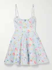 [Zimmermann] Zimmermann - Lucky Lace-trimmed Floral-print Linen Mini Dress - Light blue - 1 1 Blue