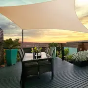 280GSM 6x7m InstaHut Shade Sail Rectangle 98% Sand Shade Cloth