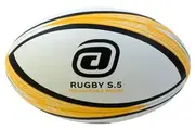 Avaro Club / Match Rugby Union Ball - Yellow / Black - Size 5