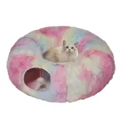 Cat Cat Tunnel Bed for Closed Cats with Pillow Cat Cave, Black Tunnel, Swelling Ball