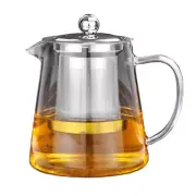 Good Clear Borosilicate Glass Teapot With Stainless Steel Infuser Strainer Set
