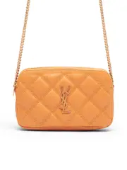 Saint Laurent Becky Double-zip Pouch in Quilted Lambskin