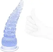 Animal Fantasy Dildos Butt Plug 22.5cm Octopus Tentacle Anal Dildos with Strong Suction Cup Anus Dilator Monster Dildo Dildo Tail for Woman Sex Toys(Blue)