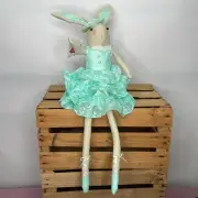 Cottontail Lane Blue Easter Bunny Ballerina Plush Weighted bottom NWT