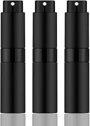 IRON BILL 8ML Mini Atomizer Perfume Travel (Matte Black) Refillable Bottle Portable Spray Bottle for Cologne and Perfume (3pcs)