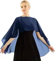 [iEFiEL] Women's Soft Chiffon Shawl Wraps Shrug Capelets Cover Up for Evening Dress Bolero Bridal Wedding Cape