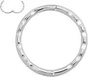 [365 Sleepers] Sterling Silver Handmade in Australia Faceted Hinged Hoop Nose Lip Ring Sleeper Earrings 8mm - 14mm Nickel Free Hypoallergenic