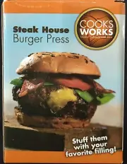 NEW - Cooks Works Steak House Burger Press -fill hamburger with favorite filling