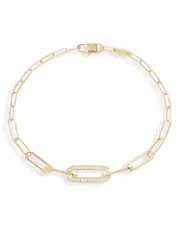 Dinh Van 18K Yellow Gold Maillon Diamond Pave Small Link Bracelet
