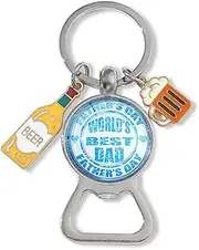 [Kefley] Fathers Day Keychain Gifts for Papa Dad Husband World’s Best Dad Bottle Opener Key Chain for Daddy Stepdad Stepfathers Day Gifts for Beer Dad from Daughter Son Wife