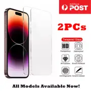 2X Tempered Glass Screen Protector For iPhone 16 15 14 11 12 13 Pro Max X XS XR