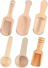 Mini Wooden Scoops, Small Wooden Tea Scoop, 6 Pieces Spice Scoop Set, Wooden Small Spice Shovel, Flour Scoop, for Salt, Spoon, Kitchen Utensils, Milk Powder, Coffee, Spices, Tea