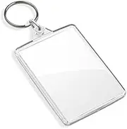 DSL Blank Photo Insert Keychains (30 Pack) - 50x35mm - Translucent Clear Acrylic Key Rings for Double - Sided Photos - Small Picture Frames for Family, Friends, Gifts & Craft