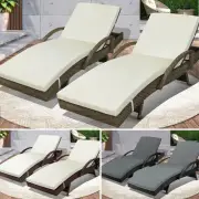 Livsip 2PCS Sun Lounger Wicker Lounge Day Bed Patio Outdoor Setting Furniture
