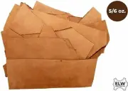 8 lb Scraps Full Grain Leather Tooling Crafts 100% Cowhide 5/6oz Tobacco Brown