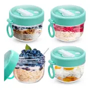 4X(4 Pcs Overnight Oats Container with Lids and Spoons,20Oz Overnight Oats6841