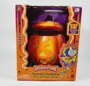 Spooky Time Talking Pumpkin Trick Or Treat Candy Bowl NEW Old Stock 1999